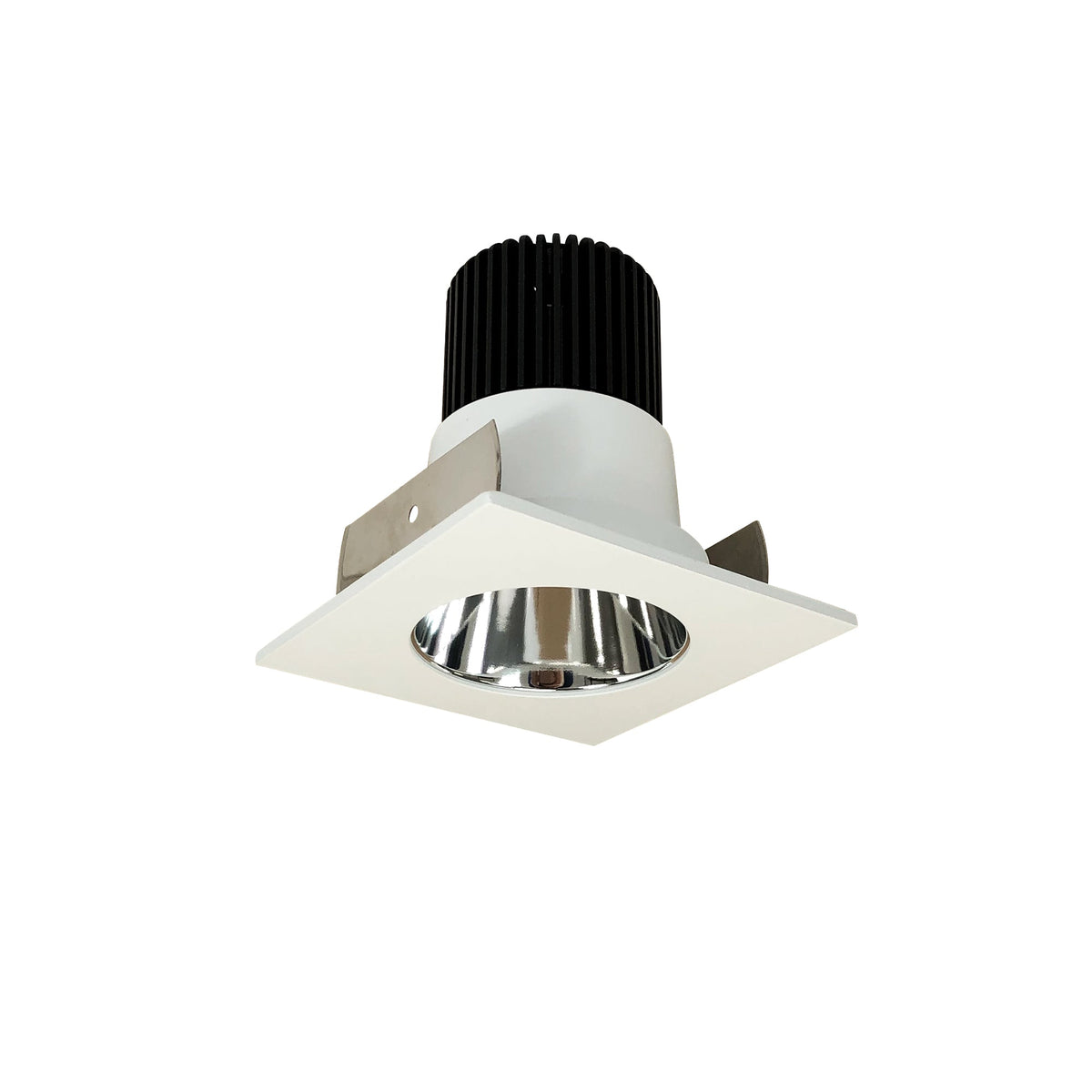 2" Iolite LED Square Reflector with Round Aperture, 10-Degree Optic, 800lm / 12W, 3000K, Specular Clear Reflector / Bright White Flange