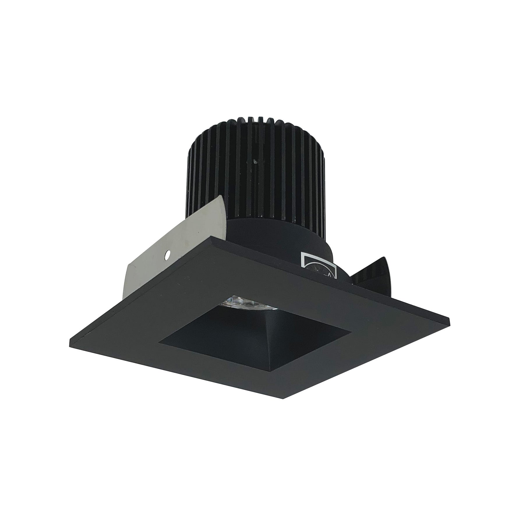 Nora NIOB-2SNDSQ30QBB 2 inch Iolite LED Square Reflector with Square Aperture, 10-Degree Optic, 800lm / 12W, 3000K, Black Reflector / Black Flange