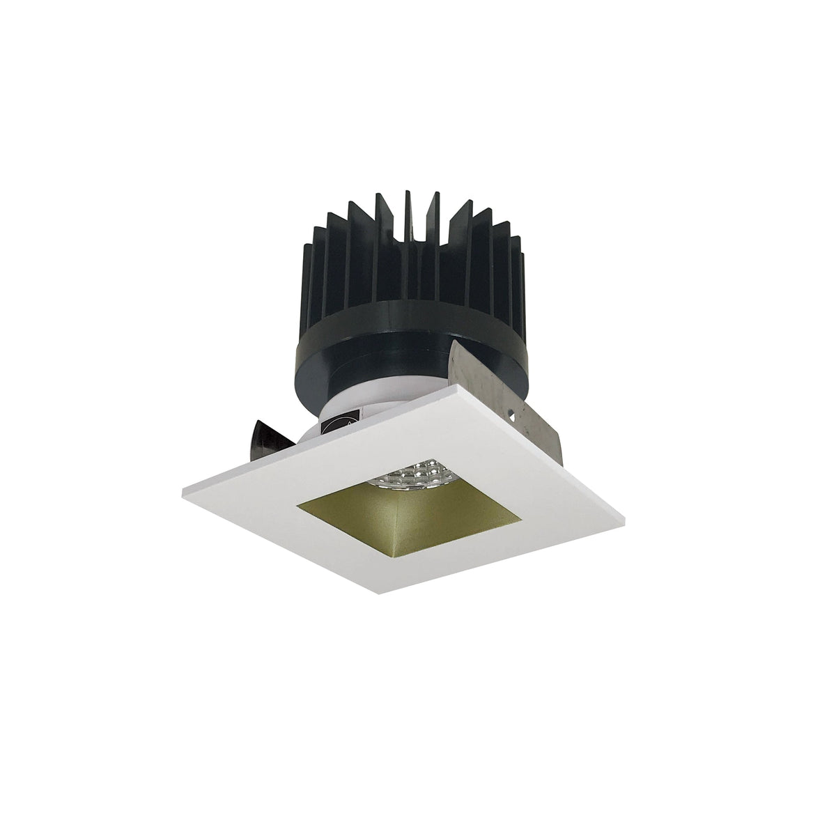 2" Iolite LED Square Reflector with Square Aperture, 1500lm/2000lm/2500lm (varies by housing), Comfort Dim, Champagne Haze Reflector / Bright White Flange