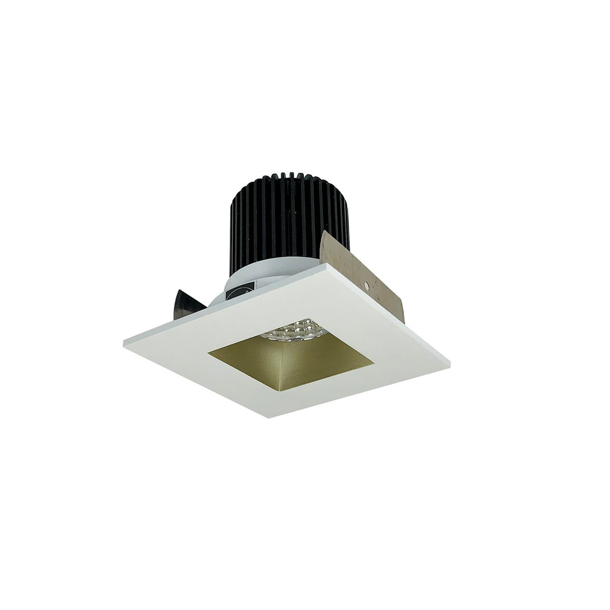 2" Iolite LED Square Reflector with Square Aperture, 1000lm / 14W, 3000K, Champagne Haze Reflector / Bright White Flange