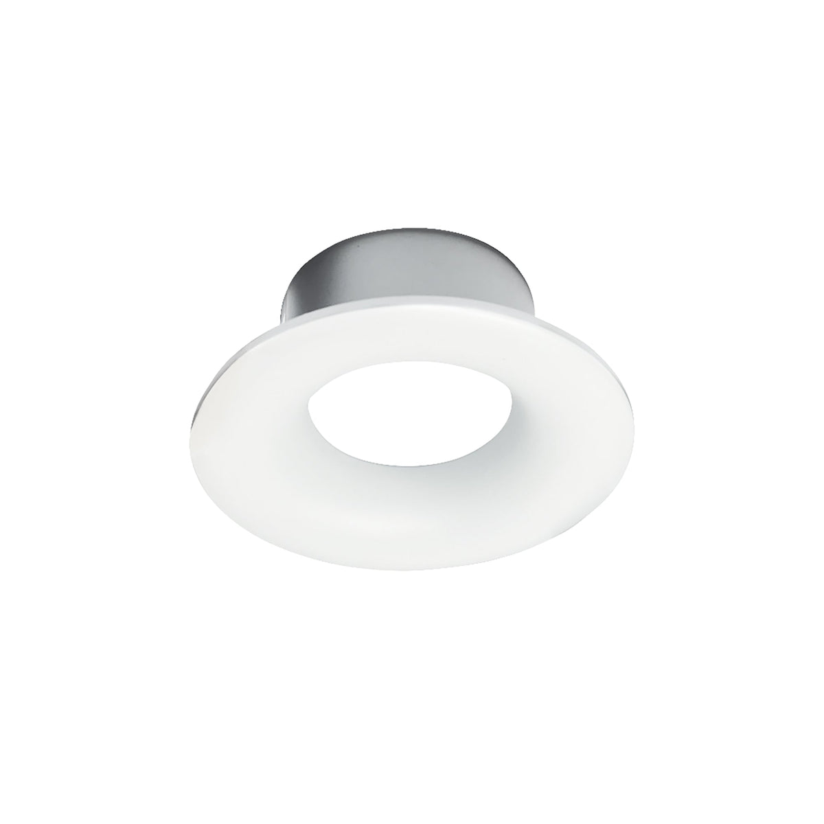 1" Iolite Can-less Round Bullnose Trim, Bright White finish