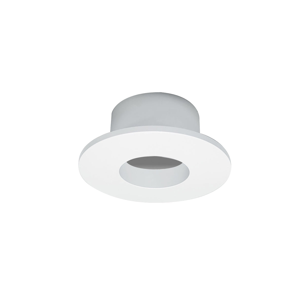 1" Iolite Can-less Round Downlight Trim, Bright White finish