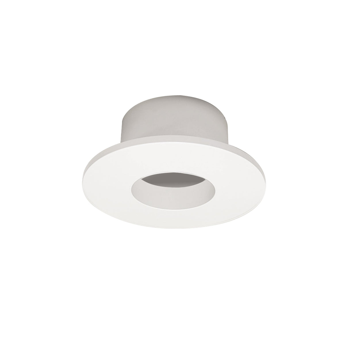 1" Iolite Can-less Round Downlight Trim, Black finish