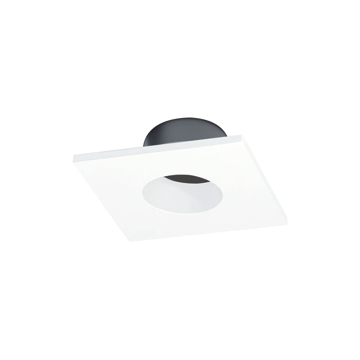 1" Iolite Can-less Square Downlight Trim, Bright White finish