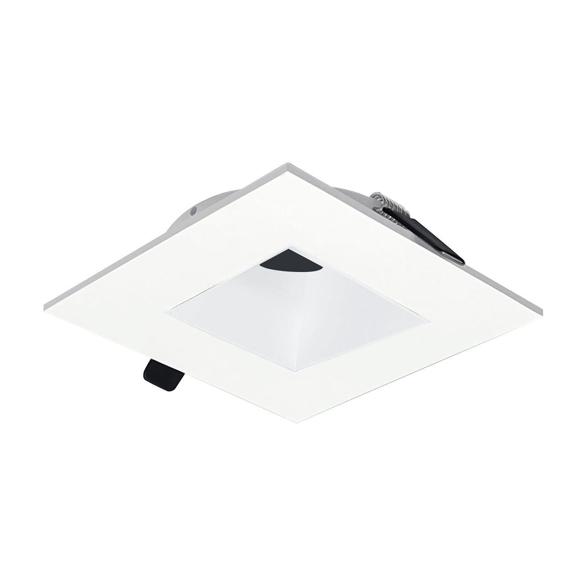 2" Iolite Can-less Square Downlight Trim, Bright White finish