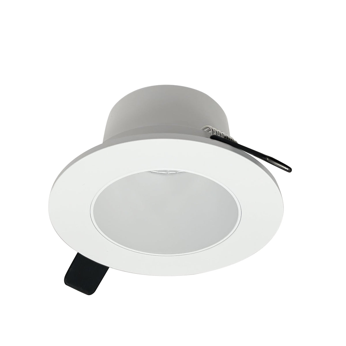 4" Iolite Can-less Round Downlight Trim, Bright White finish