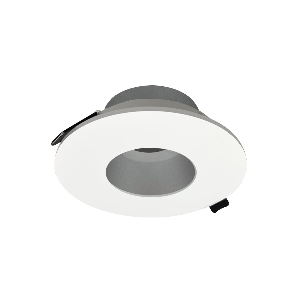 4" Iolite Can-less Round Pinhole Trim, Haze Pinhole / Bright White Flange