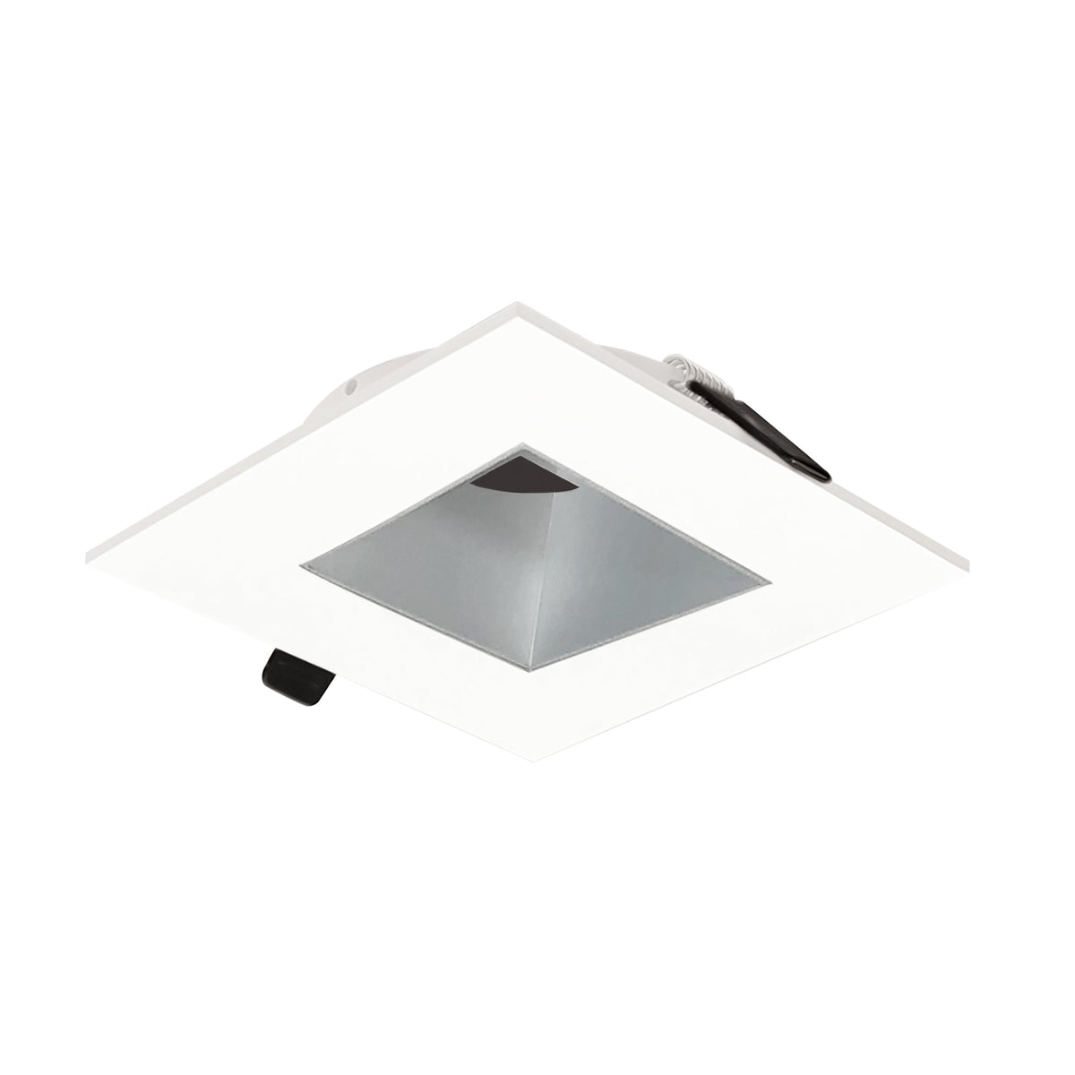 4" Iolite Can-less Square Downlight Trim, Haze Reflector / Warm White Flange
