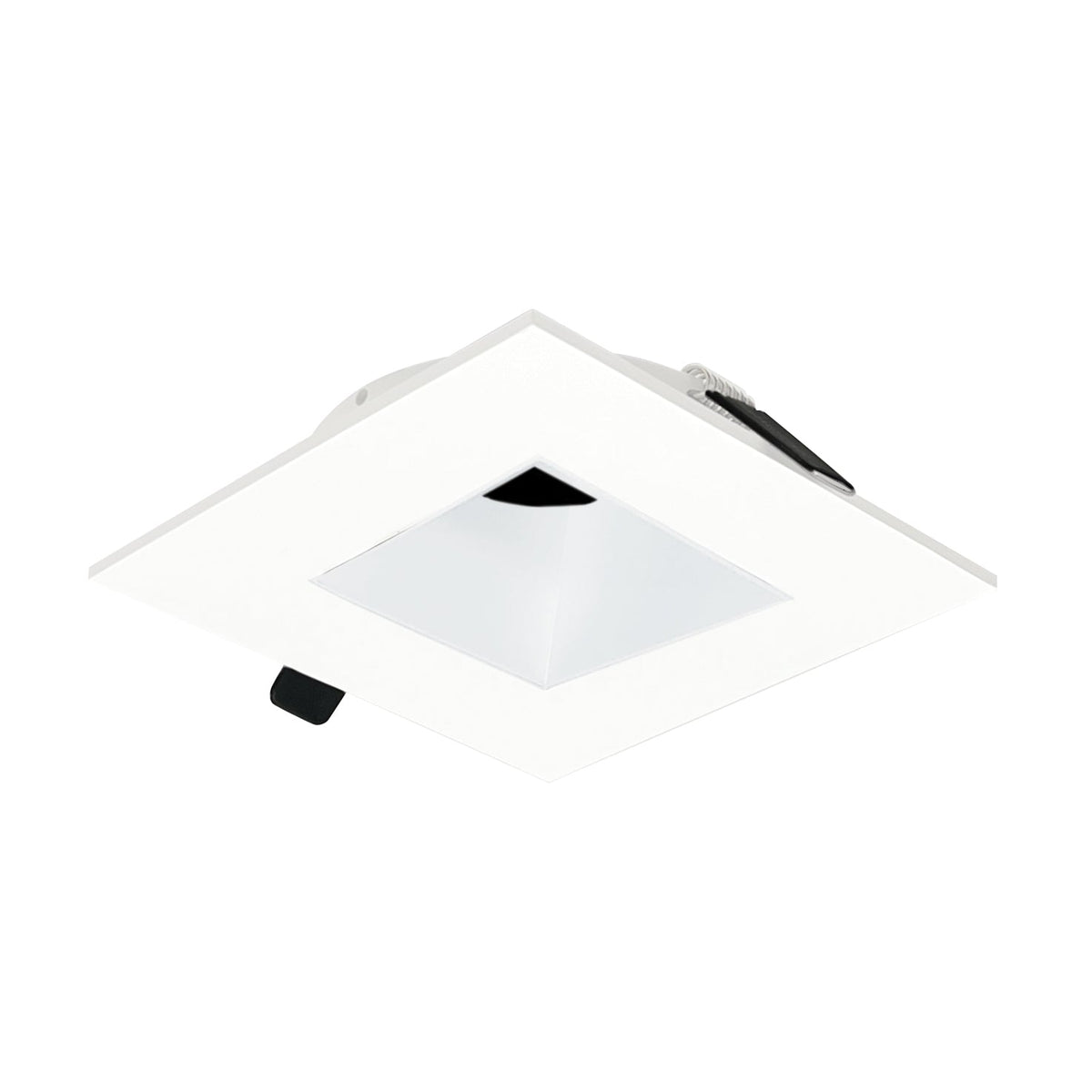 4" Iolite Can-less Square Downlight Trim, Bright White finish