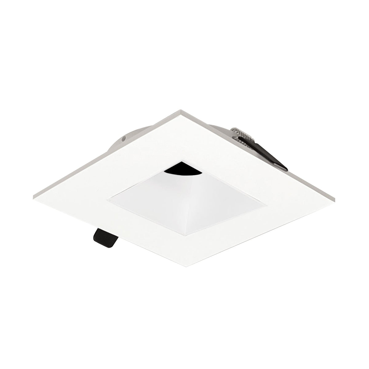 4" Iolite Can-less Square Downlight Trim, Warm White finish