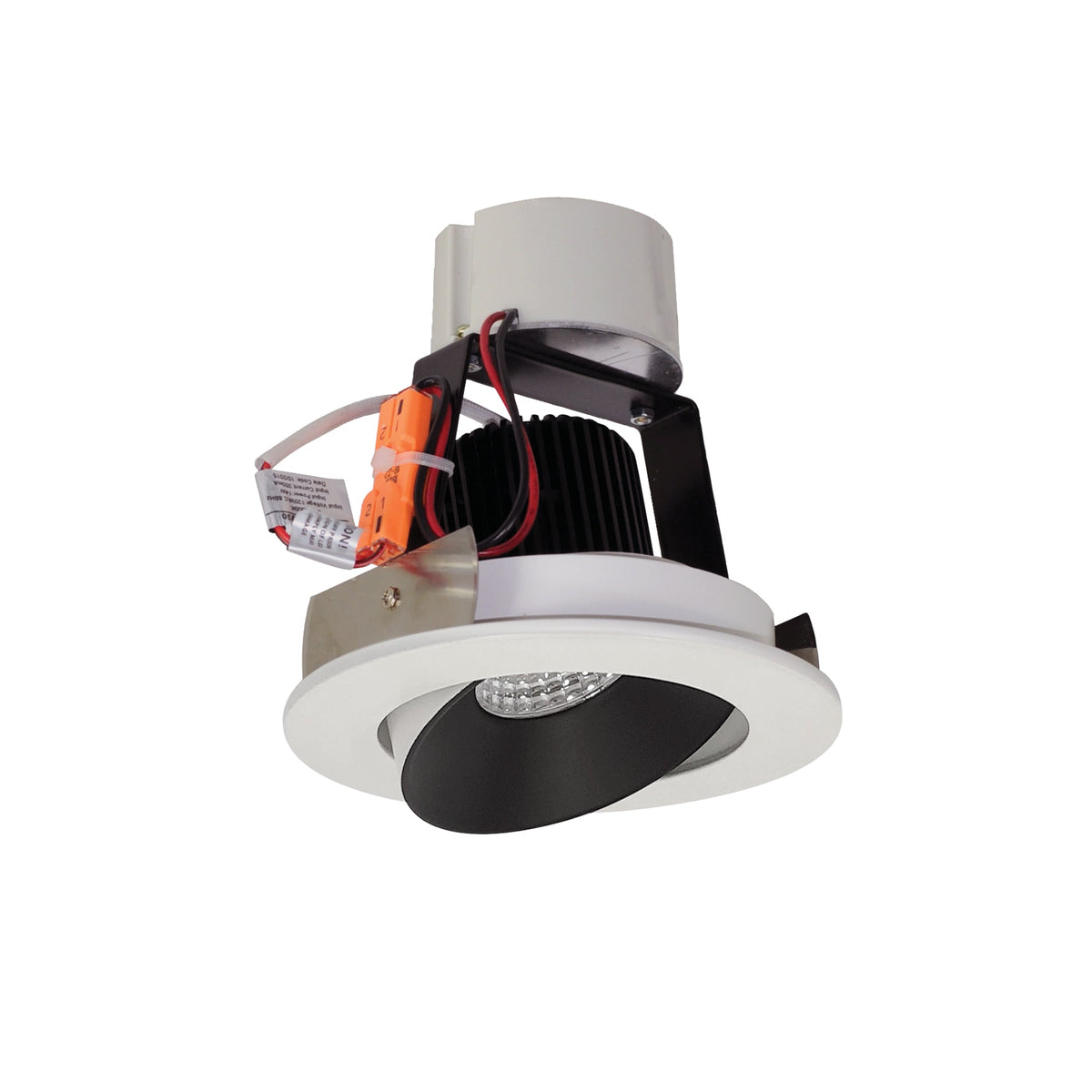 4" Iolite LED Round Adjustable Cone Retrofit, 800lm / 12W, Comfort Dim, Black Reflector / Warm White Flange