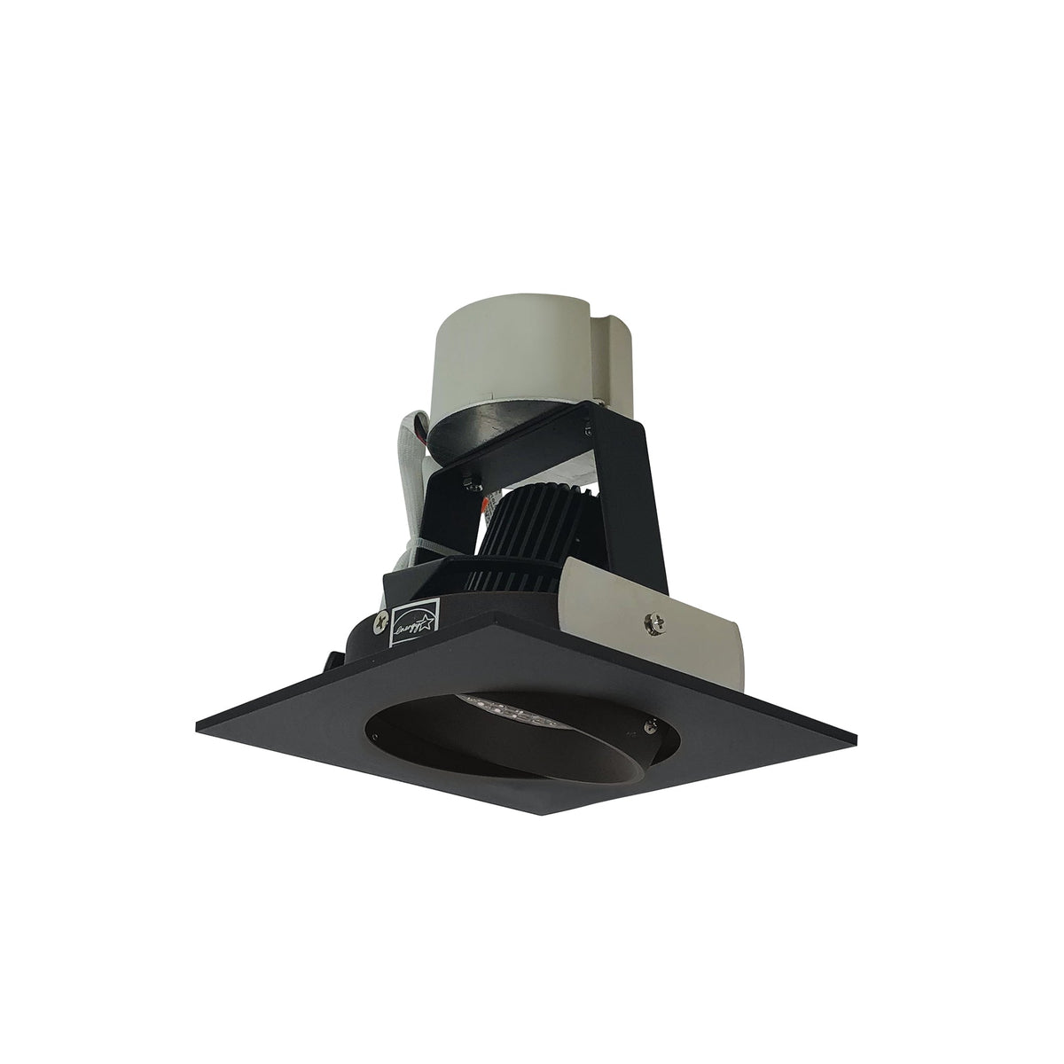 4" Iolite LED Square Adjustable Cone Retrofit, 1000lm / 12W, 3000K, Haze Reflector / Warm White Flange