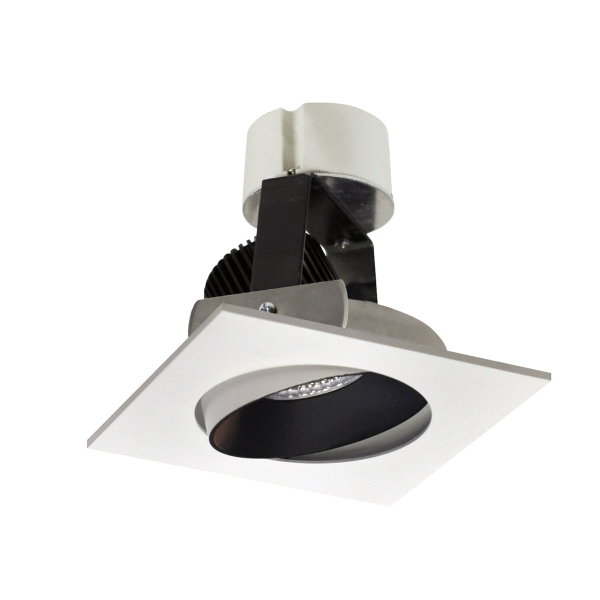 4" Iolite LED Square Adjustable Cone Retrofit, 1000lm / 12W, 2700K, Black Reflector / Warm White Flange