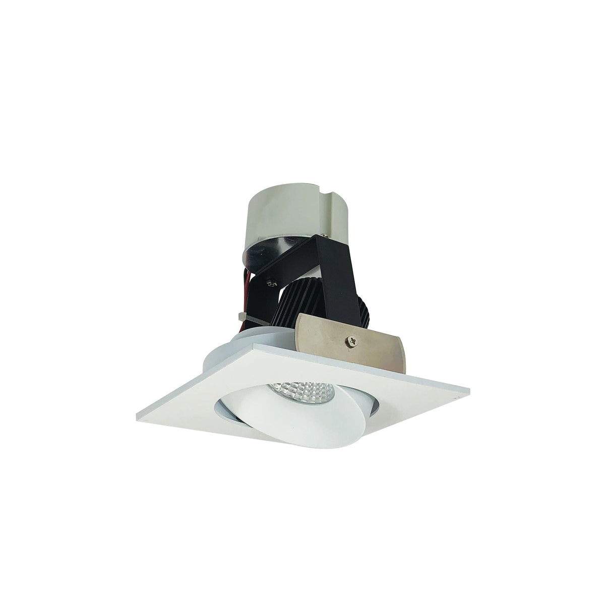 4" Iolite LED Square Adjustable Cone Retrofit, 800lm / 12W, Comfort Dim, Bright White Reflector / Bright White Flange