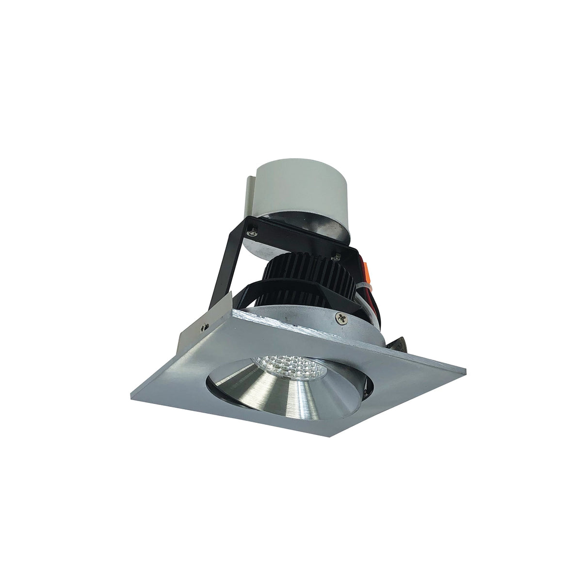 4" Iolite LED Square Adjustable Cone Retrofit, 1000lm / 12W, 2700K, Natural Metal Reflector / Natural Metal Flange