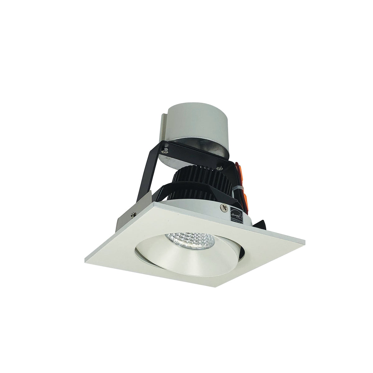 4" Iolite LED Square Adjustable Cone Retrofit, 1000lm / 12W, 3500K, Black Reflector / Warm White Flange