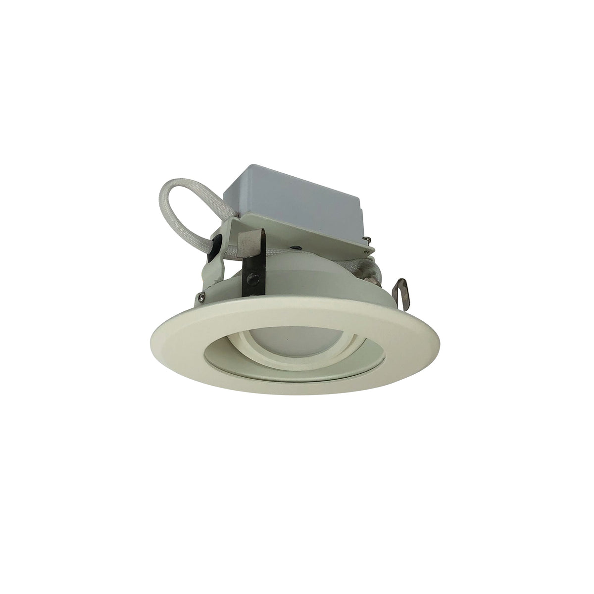 Nora NLCBC-46930XWWLE4EM 4 inch Cobalt Adjustable LED Retrofit, 1000lm / 12W, 3000K, White Reflector / White Flange, 120V-277V input; Triac / ELV / 0-10V dimming, Pre-Wired for Emergency
