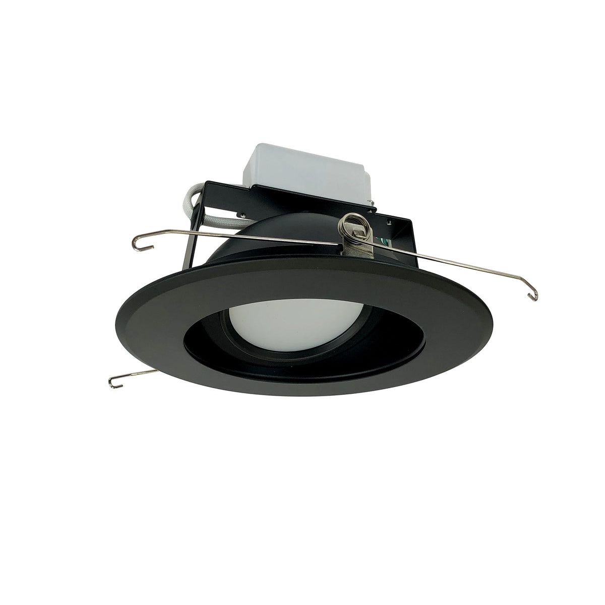 6" Cobalt Adjustable LED Retrofit, 1200lm / 14W, 3500K, Black Reflector / Black Flange, Pre-Wired for Emergency