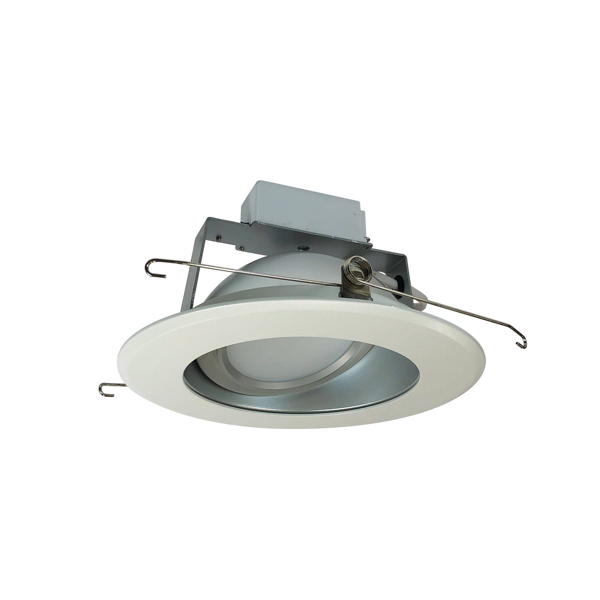 6" Cobalt Adjustable LED Retrofit, 1200lm / 14W, 3500K, Haze Reflector / White Flange, Pre-Wired for Emergency