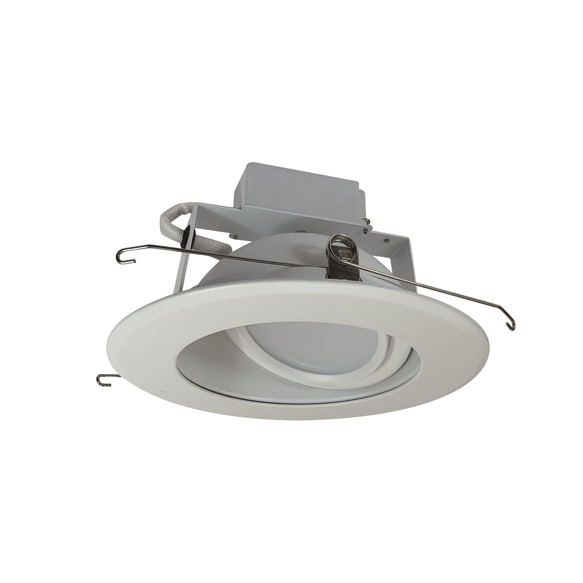 6" Cobalt Adjustable LED Retrofit, 1200lm / 14W, 3000K, White Reflector / White Flange, 120V-277V input; Triac / ELV / 0-10V dimming, Pre-Wired for Emergency