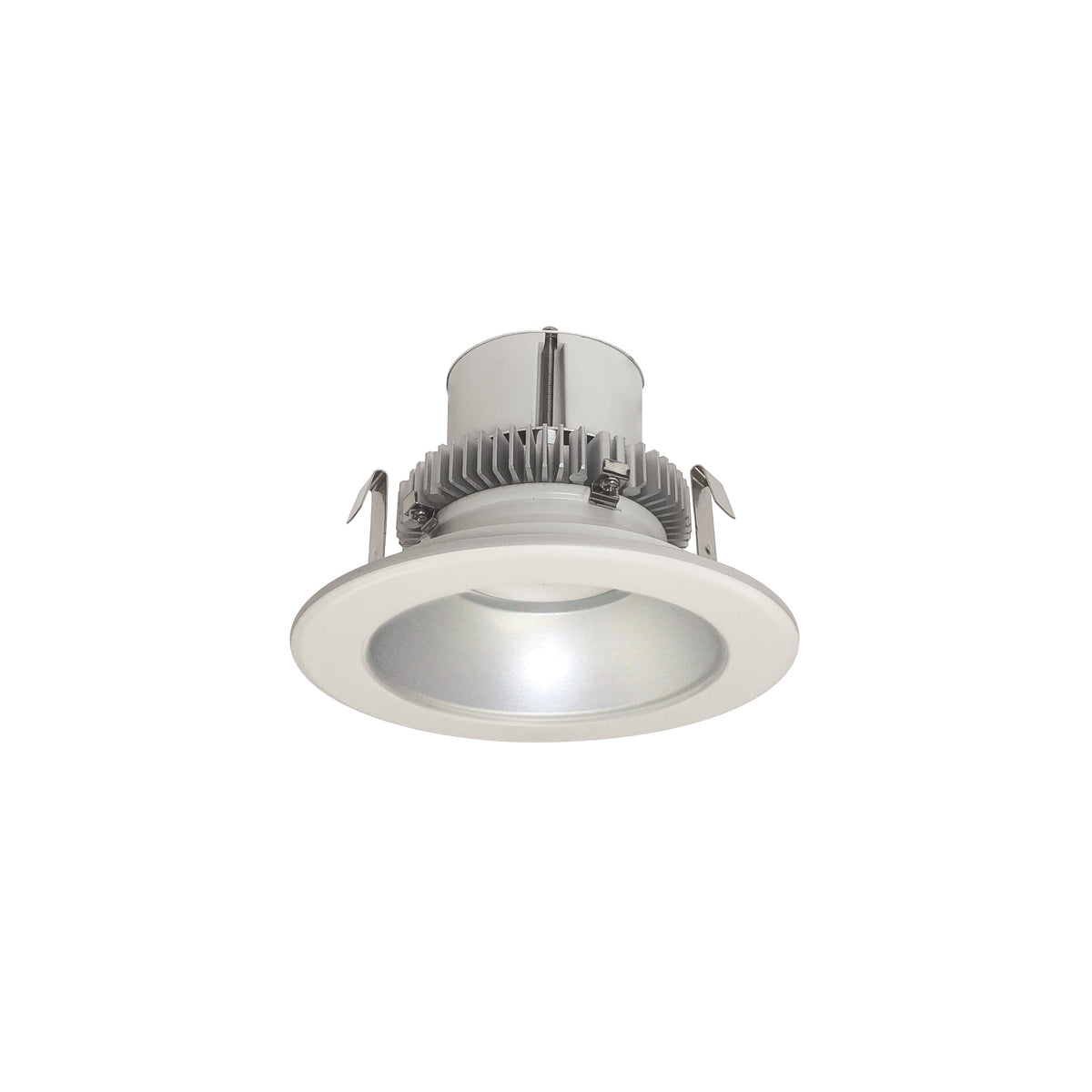 4" Cobalt Click Round Retrofit Reflector, 1000lm / 12W, 4000K, Haze Reflector / White Flange, Pre-Wired for Emergency