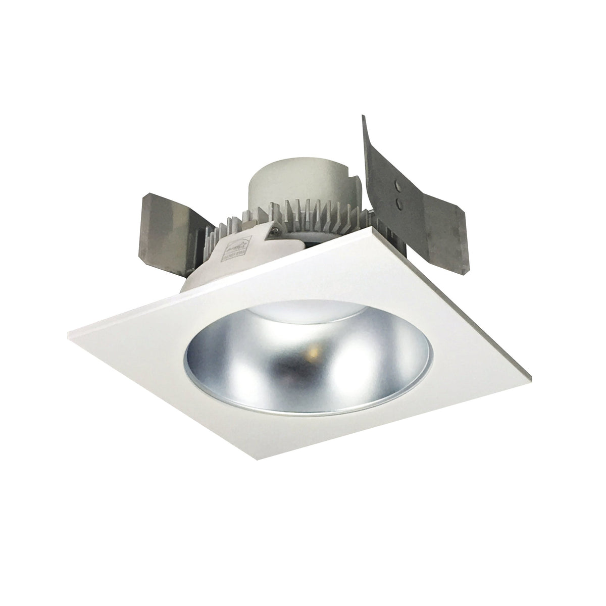 5" Cobalt Click Square Retrofit Reflector with Round Aperture, 750lm / 10W, 3000K, Diffused Clear Reflector / White Flange, 120-277V input; Phase or 0-10V dimming