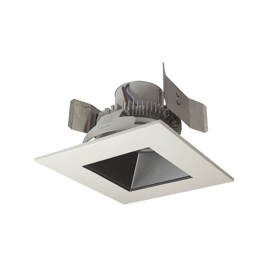 Nora NLCBC2-55635PW/10LE4 5 inch Cobalt Click Square Retrofit Reflector with Square Aperture, 1000lm / 12W, 3500K, Pewter Reflector / White Flange, 120-277V input; Phase or 0-10V dimming