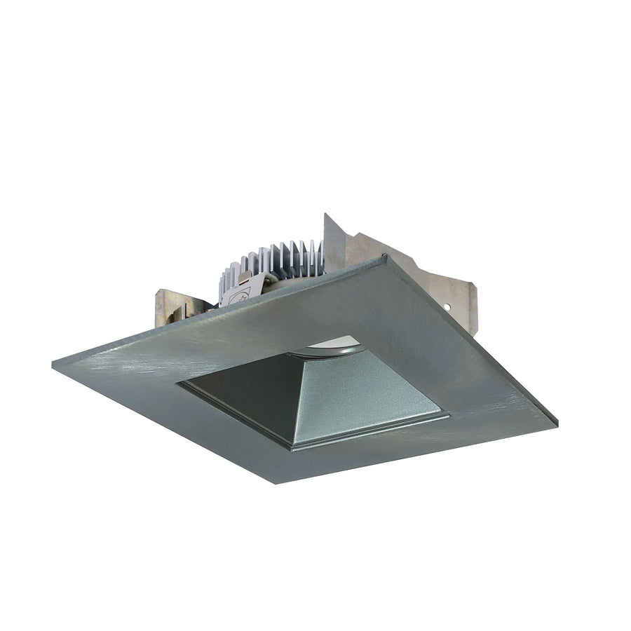 4" Cobalt Shallow High Lumen LED Trim, Square/Square Regress, 1250lm, 2700K, Natural Metal Reflector / Natural Metal Flange