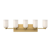 Kuzco Nola VL57732-BG/GO Vanity Light Fixture, UL Damp Rated, Brushed Gold/Glossy Opal Glass
