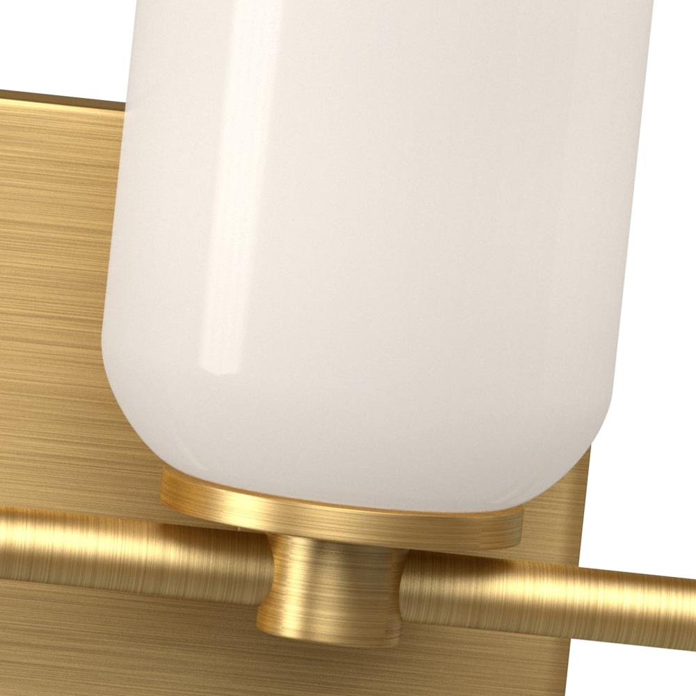 Kuzco Nola VL57732-BG/GO Vanity Light Fixture, UL Damp Rated, Brushed Gold/Glossy Opal Glass