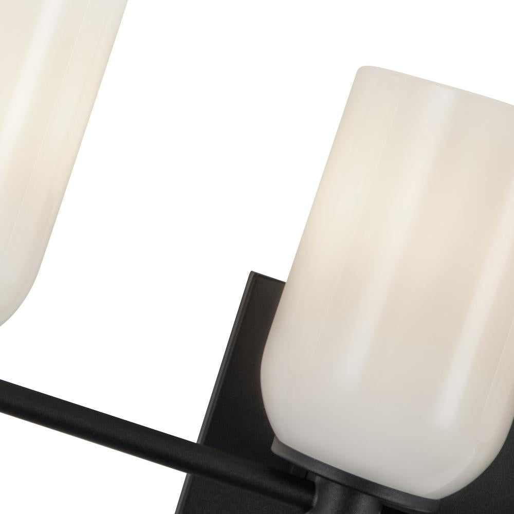 Kuzco Lighting VL57732-BK/GO Nola 32-in Vanity Light Fixture, 5 Lights, Black/Glossy Opal Glass