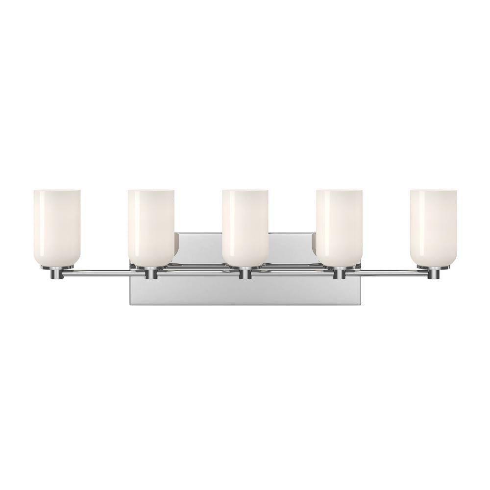 Kuzco Nola VL57732-CH/GO Vanity Light Fixture, UL Damp Rated, Chrome/Glossy Opal Glass