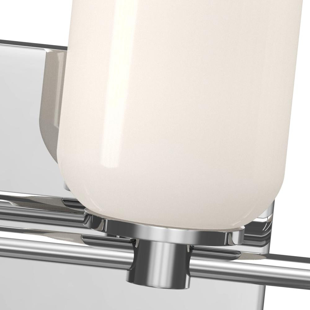 Kuzco Nola VL57732-CH/GO Vanity Light Fixture, UL Damp Rated, Chrome/Glossy Opal Glass