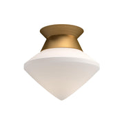 Alora Mood Nora FM537508AGOP Flush Mount, UL Damp Rated, Aged Gold/Opal Matte Glass