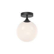 ALORA MOOD Lighting FM505108MBOP Flush Mount, UL Damp Rated, Matte Black/Opal Matte Glass