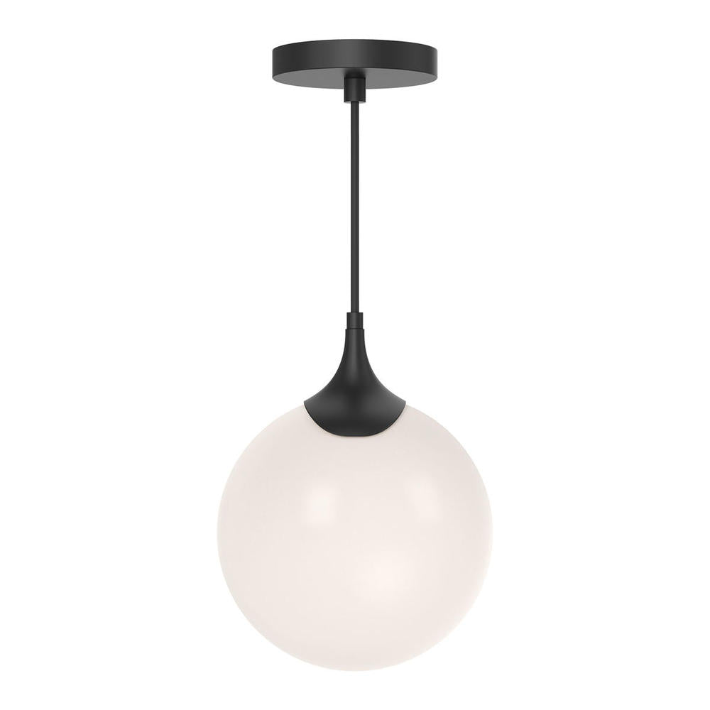 ALORA MOOD Lighting PD505108MBOP Pendant, 1 Light, Matte Black/Opal Matte Glass