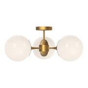 ALORA MOOD Lighting SF505326AGOP Semi Flush Mount, UL Damp Rated, Aged Gold/Opal Matte Glass