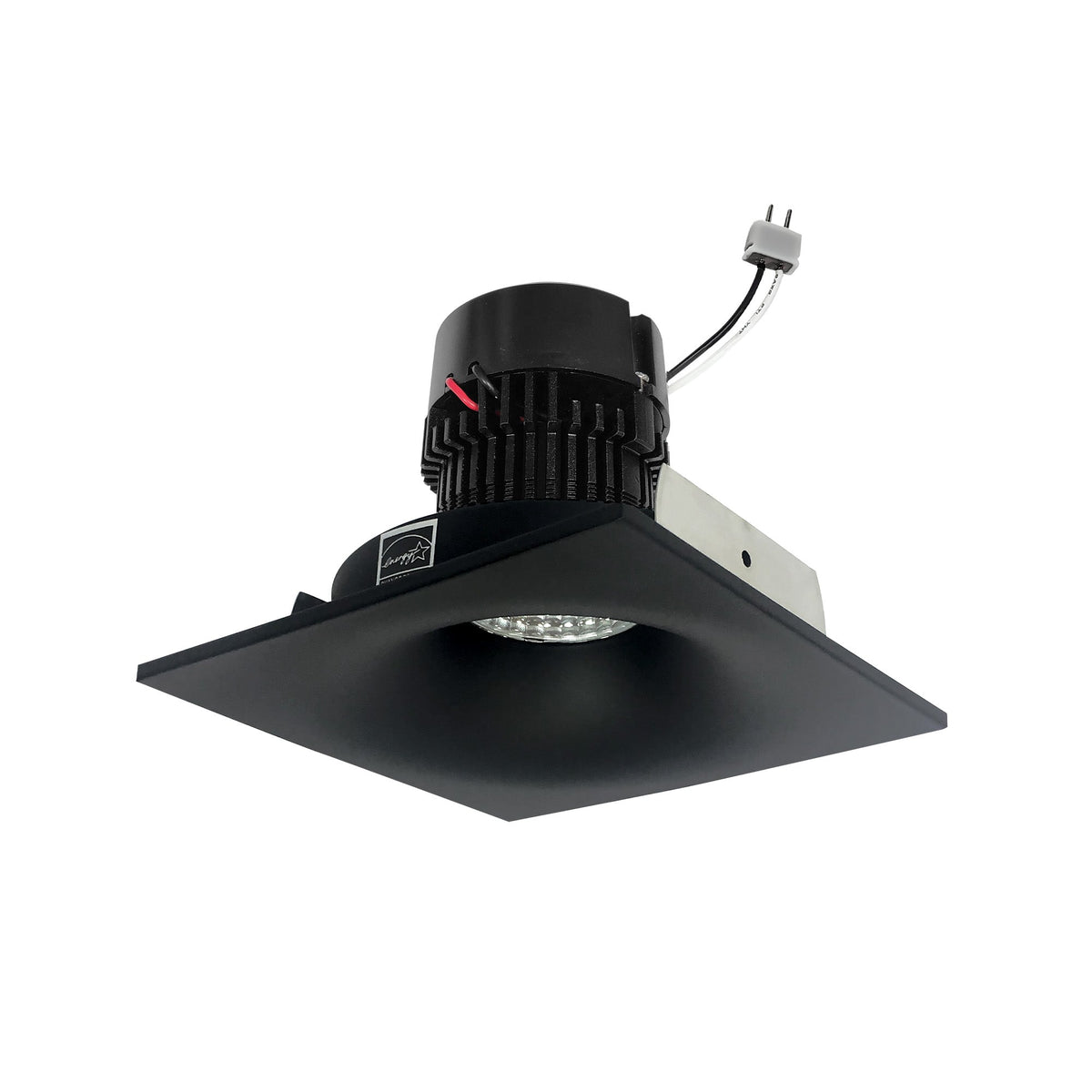 4" Pearl 12V LED Square Bullnose Retrofit, 750lm / 10W, Comfort Dim, Black Finish