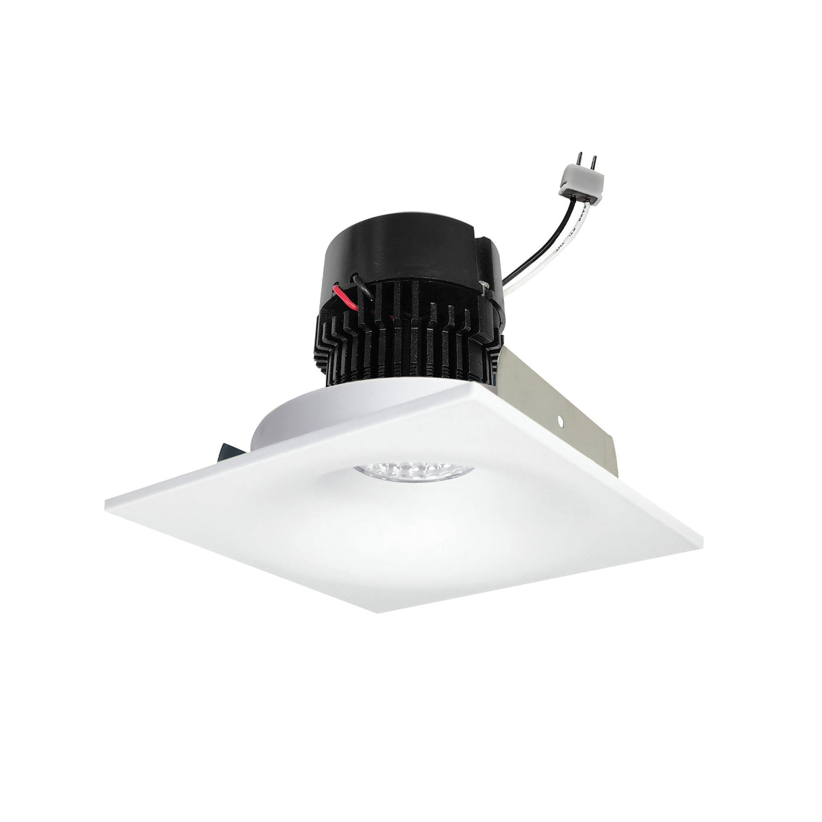 4" Pearl 12V LED Square Bullnose Retrofit, 750lm / 10W, Comfort Dim, Bright White Finish