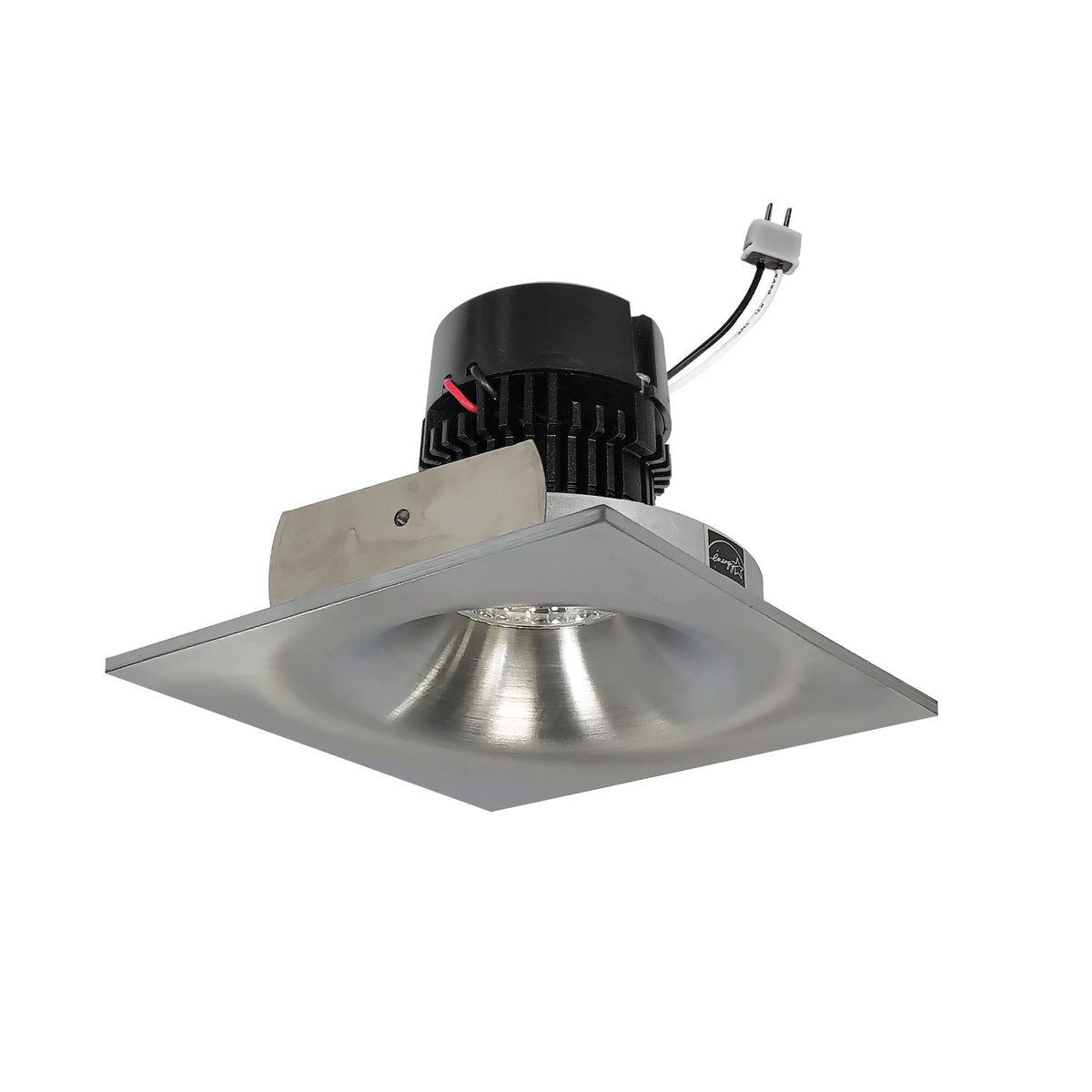 4" Pearl 12V LED Square Bullnose Retrofit, 1250lm / 10W, 4000K, Natural Metal Finish