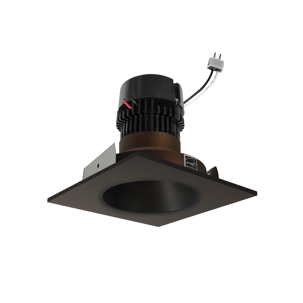 4" Pearl 12V LED Square Retrofit Reflector with Round Aperture, 1150lm / 10W, 4000K, Bronze Reflector / Bronze Flange