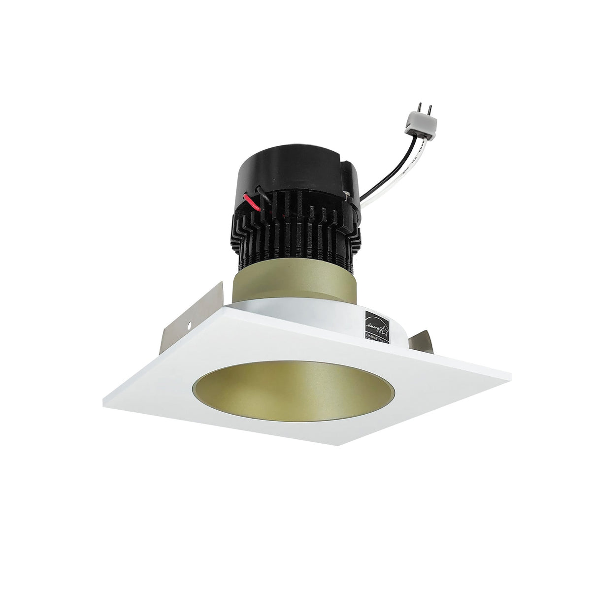 4" Pearl 12V LED Square Retrofit Reflector with Round Aperture, 1150lm / 10W, 3500K, Champagne Haze Reflector / Bright White Flange