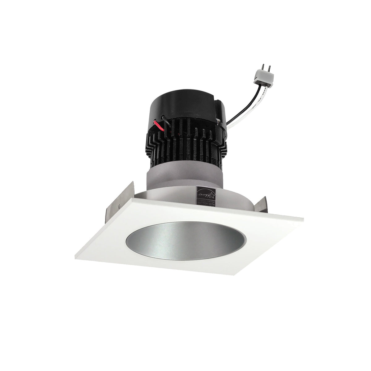 4" Pearl 12V LED Square Retrofit Reflector with Round Aperture, 1150lm / 10W, 2700K, Haze Reflector / Warm White Flange