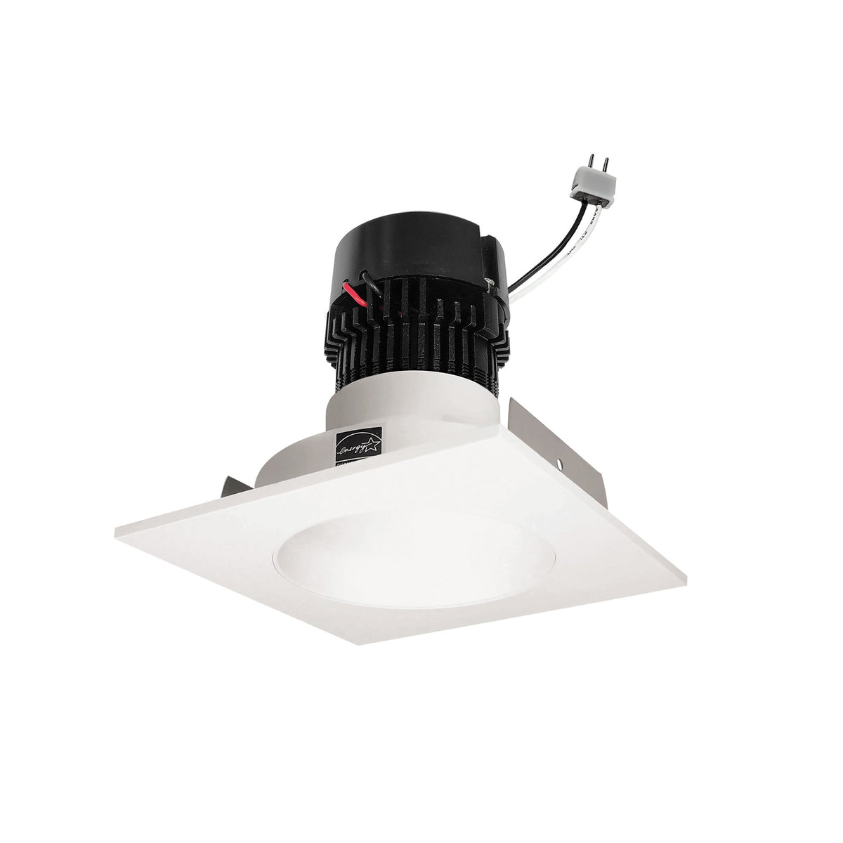 4" Pearl 12V LED Square Retrofit Reflector with Round Aperture, 700lm / 10W, Comfort Dim, Warm White Reflector / Warm White Flange