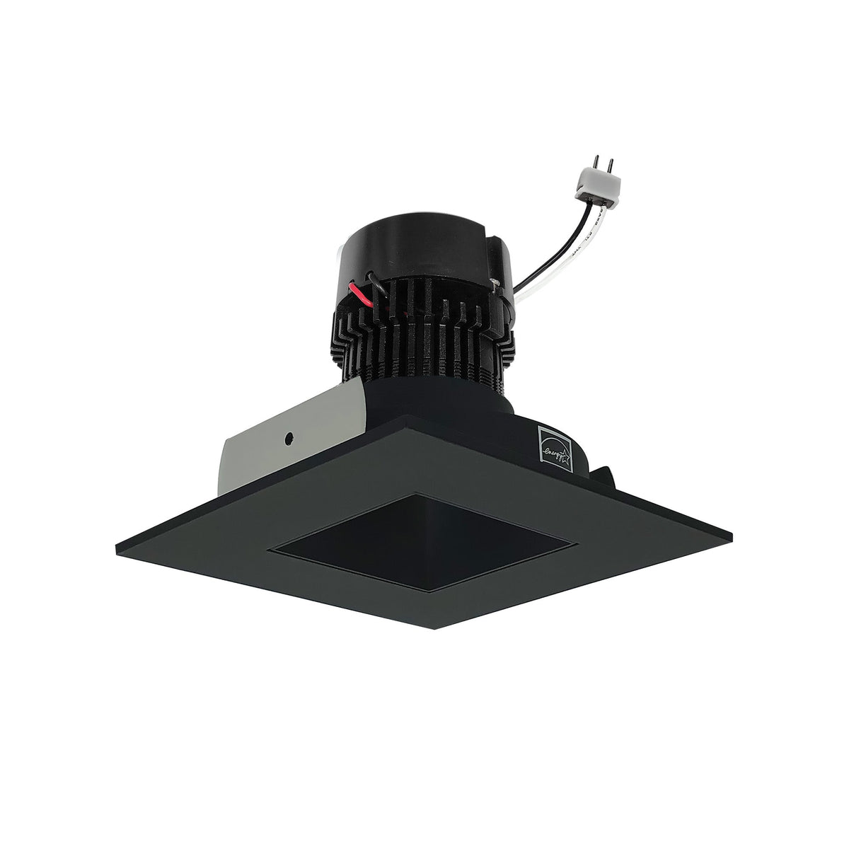 4" Pearl 12V LED Square Retrofit Reflector with Square Aperture, 1150lm / 10W, 3500K, Black Reflector / Black Flange