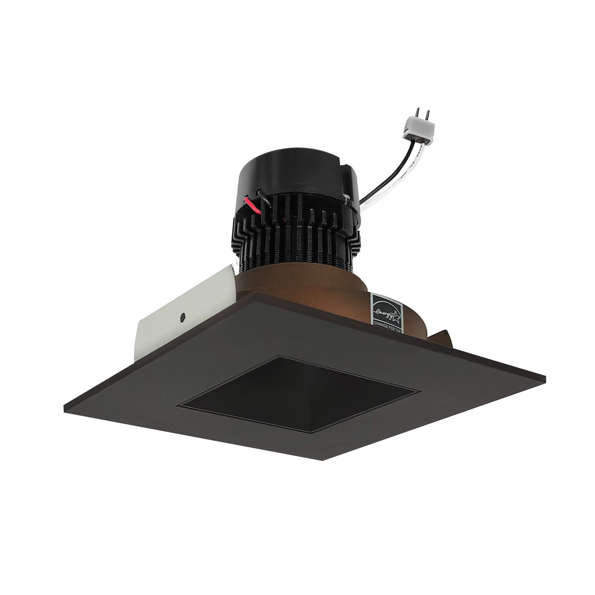 4" Pearl 12V LED Square Retrofit Reflector with Square Aperture, 1150lm / 10W, 2700K, Bronze Reflector / Bronze Flange