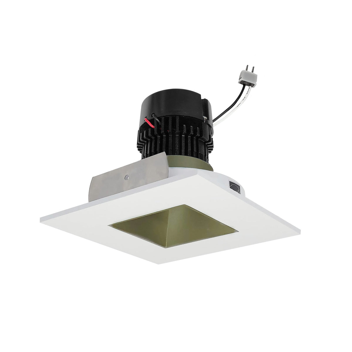 4" Pearl 12V LED Square Retrofit Reflector with Square Aperture, 1150lm / 10W, 2700K, Champagne Haze Reflector / Bright White Flange
