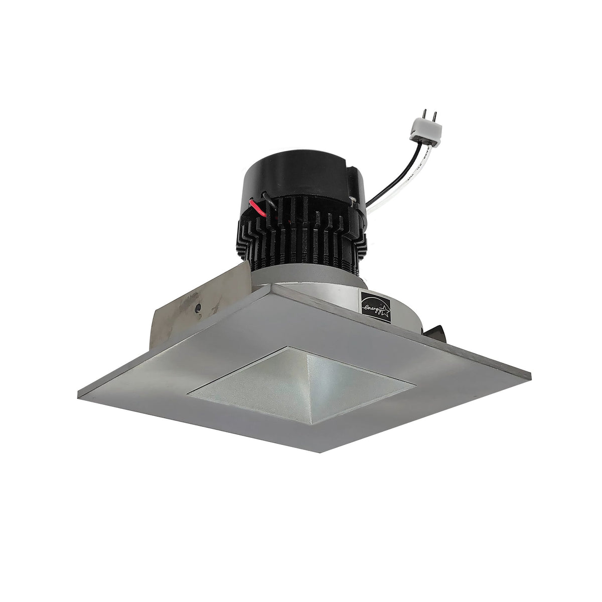 4" Pearl 12V LED Square Retrofit Reflector with Square Aperture, 1150lm / 10W, 3500K, Haze Reflector / Natural Metal Flange