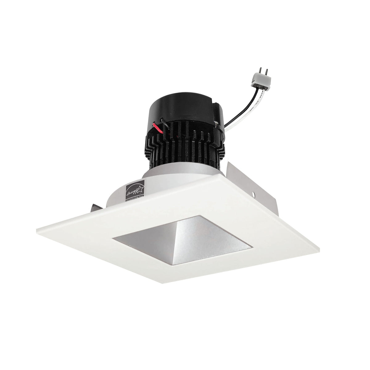 4" Pearl 12V LED Square Retrofit Reflector with Square Aperture, 1150lm / 10W, 3000K, Haze Reflector / Warm White Flange