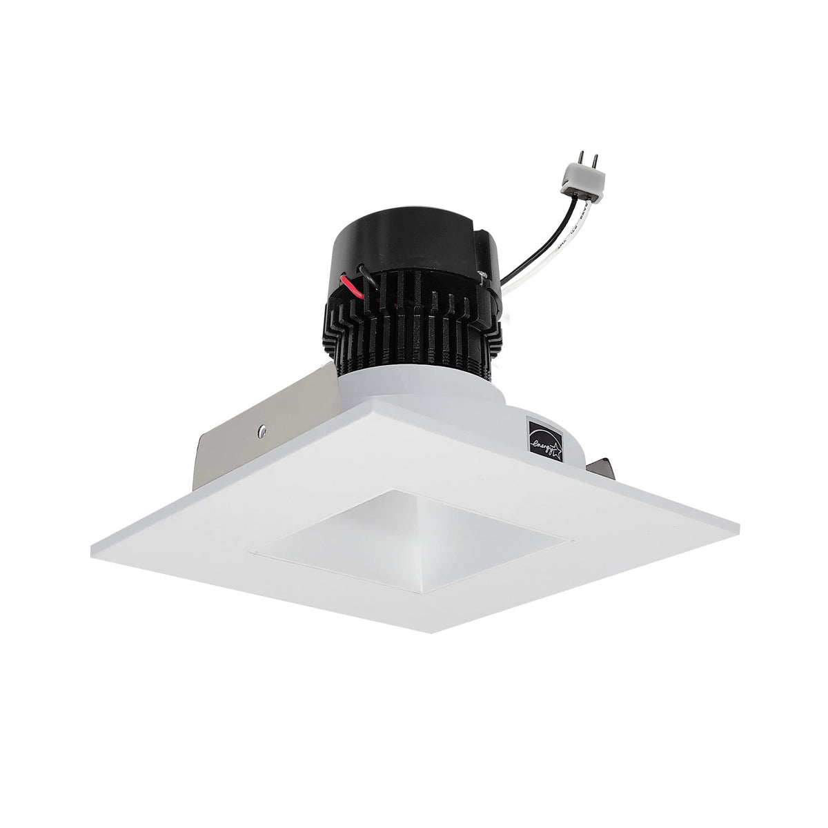 4" Pearl 12V LED Square Retrofit Reflector with Square Aperture, 1150lm / 10W, 2700K, Bright White Reflector / Bright White Flange